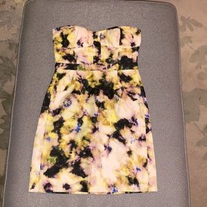 J. Crew floral strapless dress